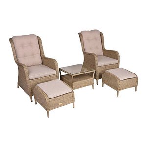Garden Pleasure Loungegruppe VALENCIA beige, braun Kunststoff, Metall, 11-teilig