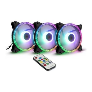 Inter-Tech Lüfter 120*120*25 ARGUS RGB-FAN SET RS-07, 3X LED retail