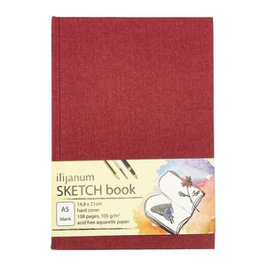 Ilijanum Skizzenbuch DIN A5 blanko, weinrot Hardcover 54 Seiten, 1 St.
