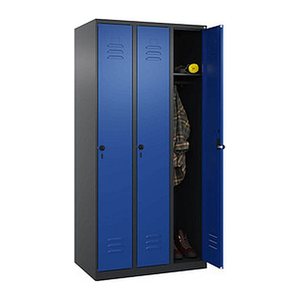 CP Spind Classic Plus enzianblau, schwarzgrau 080000-30 S10061, 3 Schließfächer 90,0 x 50,0 x 185,0 cm