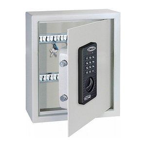 ROTTNER KeyTronic 20 Schlüsselkasten grau mit 20 Haken, Elektronikschloss, 24,5 x 11,0 x 30,0 cm, 1 St.