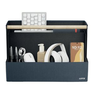 LEITZ Schreibtisch-Organizer dunkelgrau Stoff, Pappe 4 Fächer 38,0 x 19,0 x 26,0 cm
