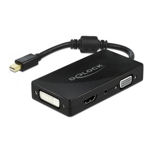DELOCK Mini DP 1.2 Adapter > VGA/HDMI/DVI/Audio Bu 4K passiv