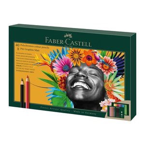 FABER-CASTELL Polychromos & Pitt Graphite Matt Malset farbsortiert, 50 St.