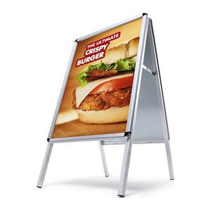 Showdown® Displays Kundenstopper Standard Rondo silber DIN A2 2 Fächer 46,5 x 68,3 x 102,5 cm, 1 St.