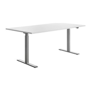 Topstar E-Table elektrisch höhenverstellbarer Schreibtisch weiß rechteckig, T-Fuß-Gestell grau 180,0 x 80,0 cm