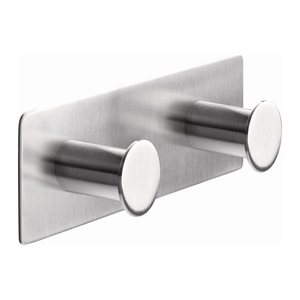 tesa Handtuchhaken Powerbutton Classic Doppelhaken silber, 1 St.