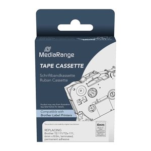 MediaRange Schriftbandka. Brother TZ-111/TZe-111 6mm, 8m sw