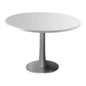 Quadrifoglio Konferenztisch lichtgrau rund, Säulenfuß silber, 120,0 x 120,0 x 74,0 cm