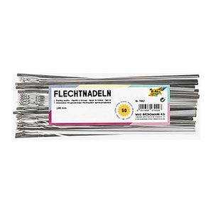 folia Bastelwerkzeug mattsilber Flechtnadel, 50 St.