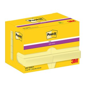 Post-it® Super Sticky Haftnotizen extrastark 62212SY gelb, 12 Blöcke