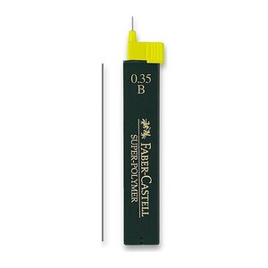 FABER-CASTELL SUPER-POLYMER Feinminen-Bleistiftminen schwarz B 0,35 mm, 12 St.