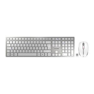 CHERRY DW 9100 SLIM Tastatur-Maus-Set kabellos silber, weiß