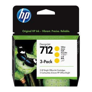 HP 712(3ED79A) gelb Druckerpatronen, 3er-Set