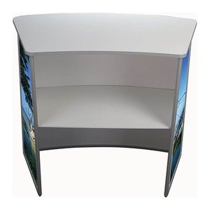 update displays Messetheke Konvex gebogen, weiß 106,0 x 58,0 x 93,0 cm