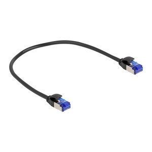 DELOCK RJ45 Netzwerkkabel Cat.6A S/FTP Slim 0,25 m schwarz