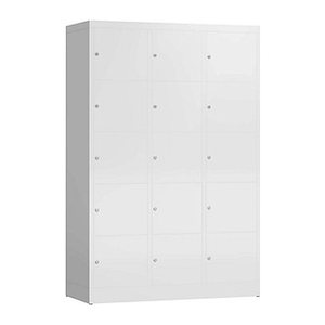 ClassiX Schließfachschrank signalweiß X-523537, 15 Schließfächer 118,5 x 50,0 x 180,0 cm