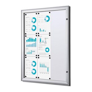 Showdown® Displays Schaukasten S B1 grau 9x DIN A4 74,1 x 2,3 x 100,4 cm, 1 St.