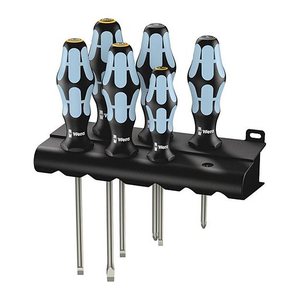 Wera 3334/3355/6 Schraubendrehersatz, Edelstahl + Rack