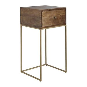 WOHNLING Nachttisch rechteckig Massivholz mango 40,0 x 35,0 x 75,5 cm, 1 St.