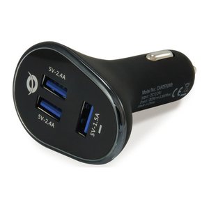 CONCEPTRONIC KFZ-Ladegerät 3-Port 3xUSB-A 31.5W sw