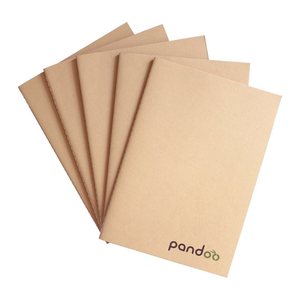 pandoo Notizhefte DIN A4 blanko, natur Softcover 40 Seiten, 5 St.
