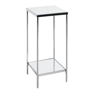 HAKU Möbel Beistelltisch rechteckig Glas chrom 28,0 x 28,0 x 66,0 cm, 1 St.