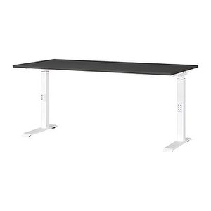 GERMANIA DOWNEY höhenverstellbarer Schreibtisch grafit rechteckig, C-Fuß-Gestell weiß 160,0 x 80,0 cm