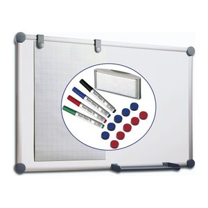 MAUL Whiteboard 2000 MAULpro Komplett-Set 120,0 x 90,0 cm weiß kunststoffbeschichteter Stahl