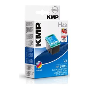 KMP H43 color Druckerpatrone kompatibel zu HP 351XL (CB338EE)