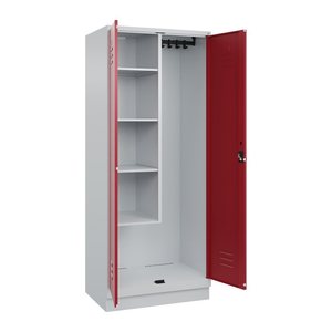 CP Putzmittelschrank Classic PLUS 080120-02 S10001 lichtgrau, rubinrot 4 Fachböden 80,0 x 50,0 x 195,0 cm, aufgebaut, 1 St.