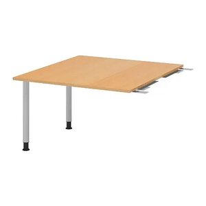 HAMMERBACHER Verbindungsplatte höhenverstellbar KT12C buche, silber rechteckig 120,0 x 130,0 x 72,0 - 74,0 cm