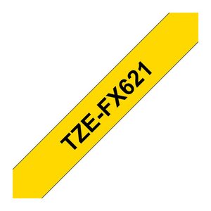 brother Schriftband TZe-FX621 TZEFX621, 9 mm, schwarz auf gelb, 1 St.