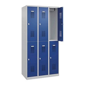 CP Spind Basic Plus enzianblau, lichtgrau 088355-30 S10000, 6 Schließfächer 90,0 x 50,0 x 185,0 cm