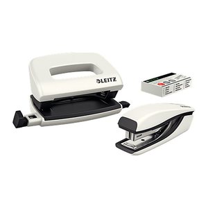 LEITZ Locher und Heftgeräte Set NeXXt WOW perlweiß