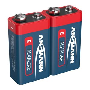 ANSMANN Batterien Red Alkaline Alkali-Mangan E-Block 9,0 V, 2 St.