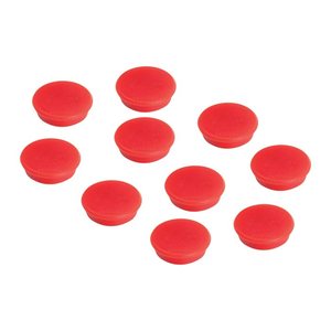 FRANKEN Haftmagnet Magnete rot, Kunststoff Ø 1,27 cm, 10 St.