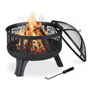 relaxdays Feuerschale schwarz 60,0 cm