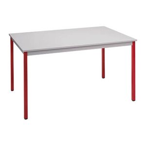 SODEMATUB Mehrzwecktisch lichtgrau, rot rechteckig, Vierkantrohr rot, 140,0 x 70,0 x 74,0 cm