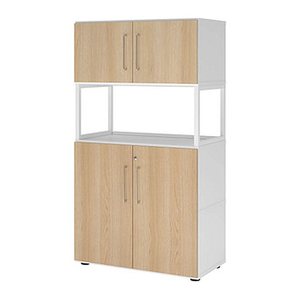 HAMMERBACHER Regalschrank FlexWall, VFW48K5RG/W/E/BS weiß, eiche 80,0 x 40,0 x 145,0 cm, 1 St.