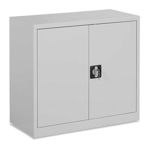 Aktenschrank aus Stahl – 800 x 380 (2 OH) – Korpus in Lichtgrau (Türen Lichtgrau)
