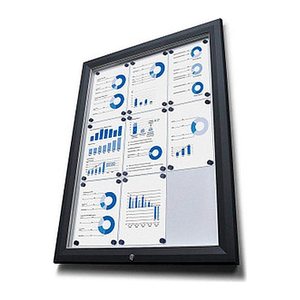 Showdown® Displays Schaukasten Premium schwarz 9x DIN A4 80,5 x 4,7 x 106,7 cm, 1 St.