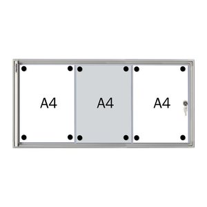 FRANKEN Schaukasten X-tra!Line  silber 3x DIN A4 37,0 x 3,0 x 73,0 cm, 1 St.