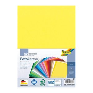folia Fotokarton farbsortiert 300 g/qm 50 Blatt
