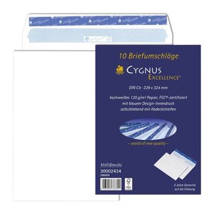 MAILmedia Versandtaschen Cygnus Excellence® DIN C4 ohne Fenster weiß 10 St.