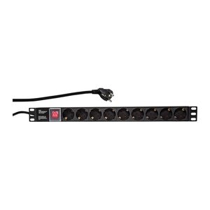 Logilink 19" Steckdosenleiste 9fach mit An/Aus Schalter