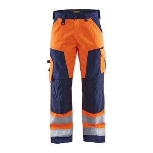 BLAKLÄDER® Herren Warnschutzhose 1566 orange, marine Größe 32