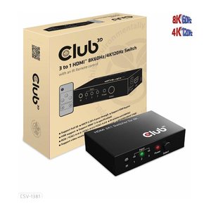 Club3D HDMI Switchbox 3 Eingänge -> 1 Ausgang 8K60Hz UHD retail