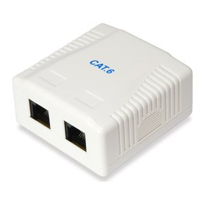 Equip Aufputzdose Cat6 2-Port 2x RJ45 UTP RAL 9010 ws Polybeutel