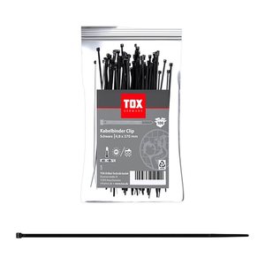 TOX Kabelbinder Clip schwarz 370,0 mm x 4,8 mm, 100 St.